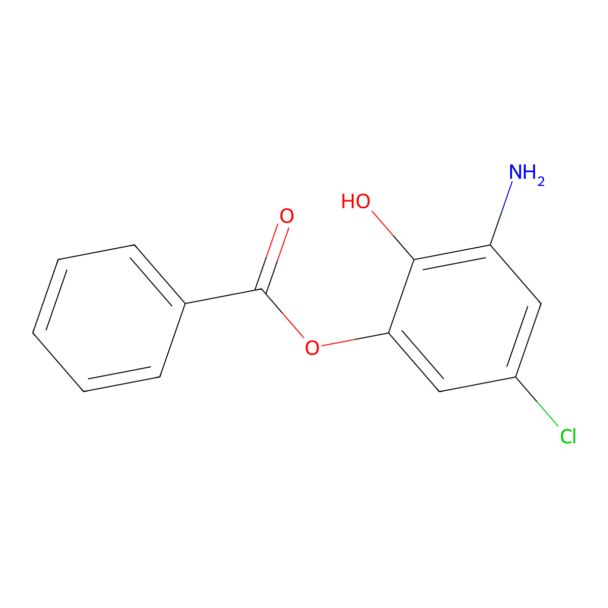 3-Amino-5-chloro-2-hydroxyphenyl benzoate molecular structure, CAS 1221791-82-7