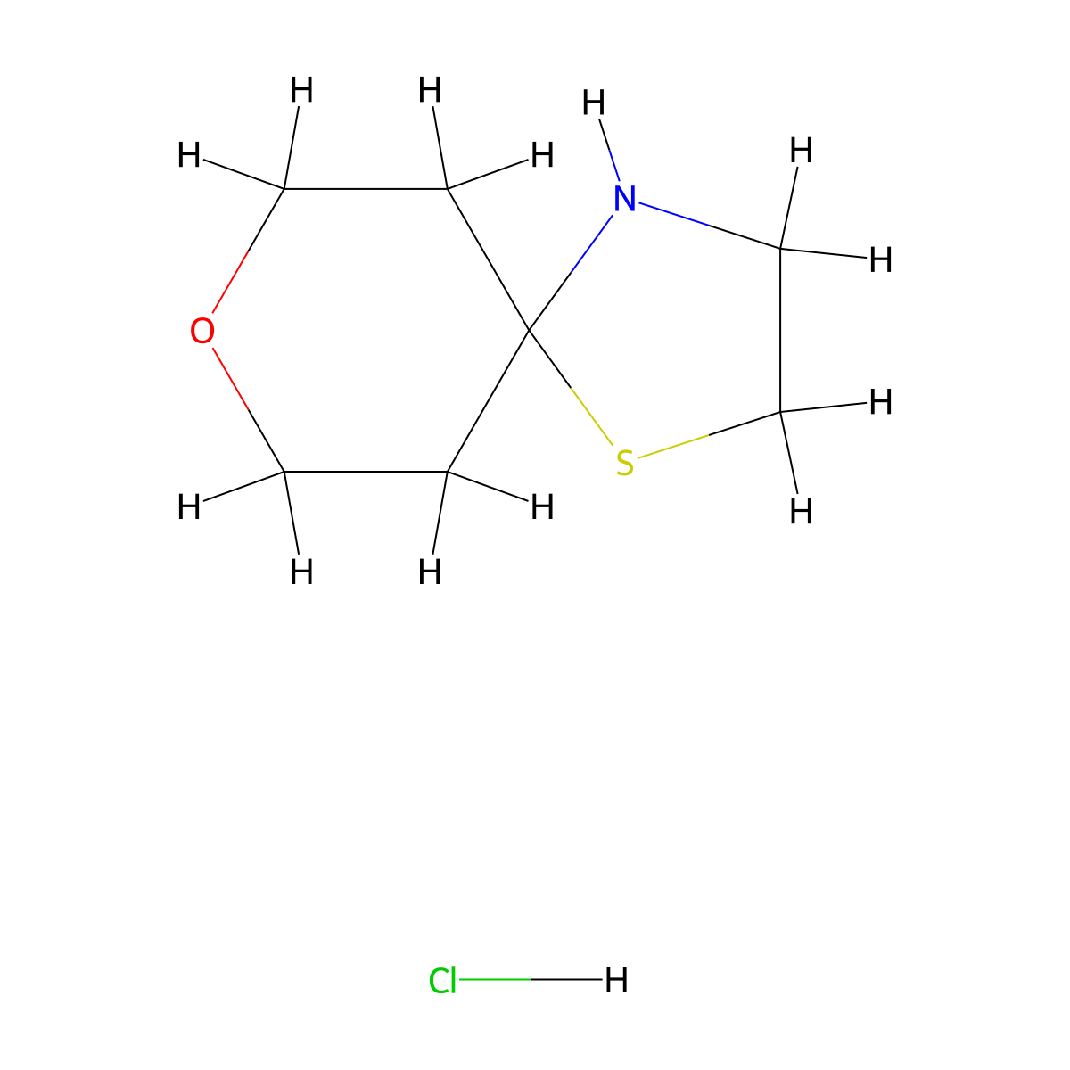 8-Oxa-1-thia-4-azaspiro[4.5]decane hydrochloride molecular structure, CAS 1221791-86-1