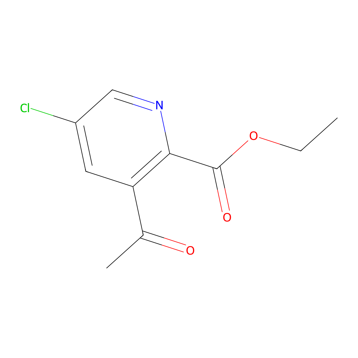 Ethyl 3-acetyl-5-chloropicolinate molecular structure, CAS 1221791-87-2