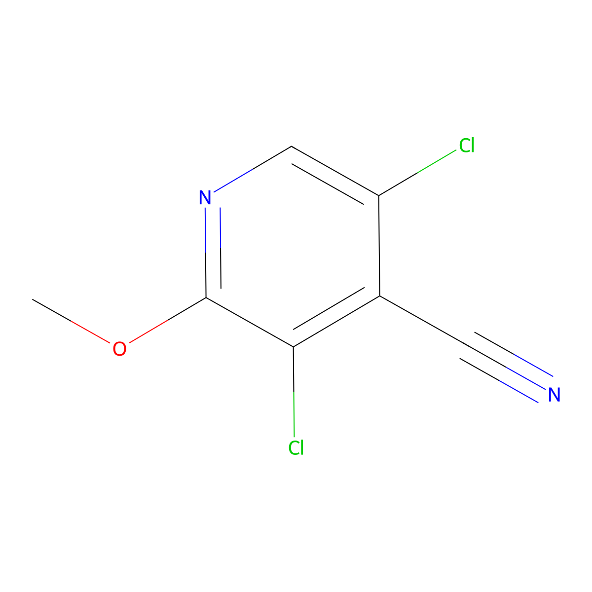 3,5-Dichloro-2-methoxyisonicotinonitrile molecular structure, CAS 1221791-88-3
