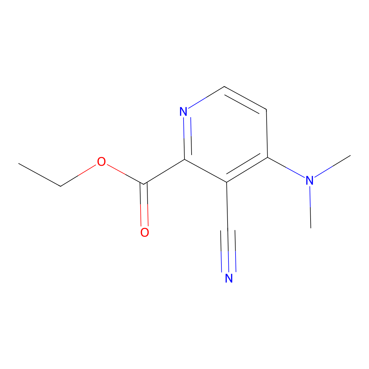 Ethyl 3-cyano-4-(dimethylamino)-2-pyridinecarboxylate molecular structure, CAS 1221791-89-4