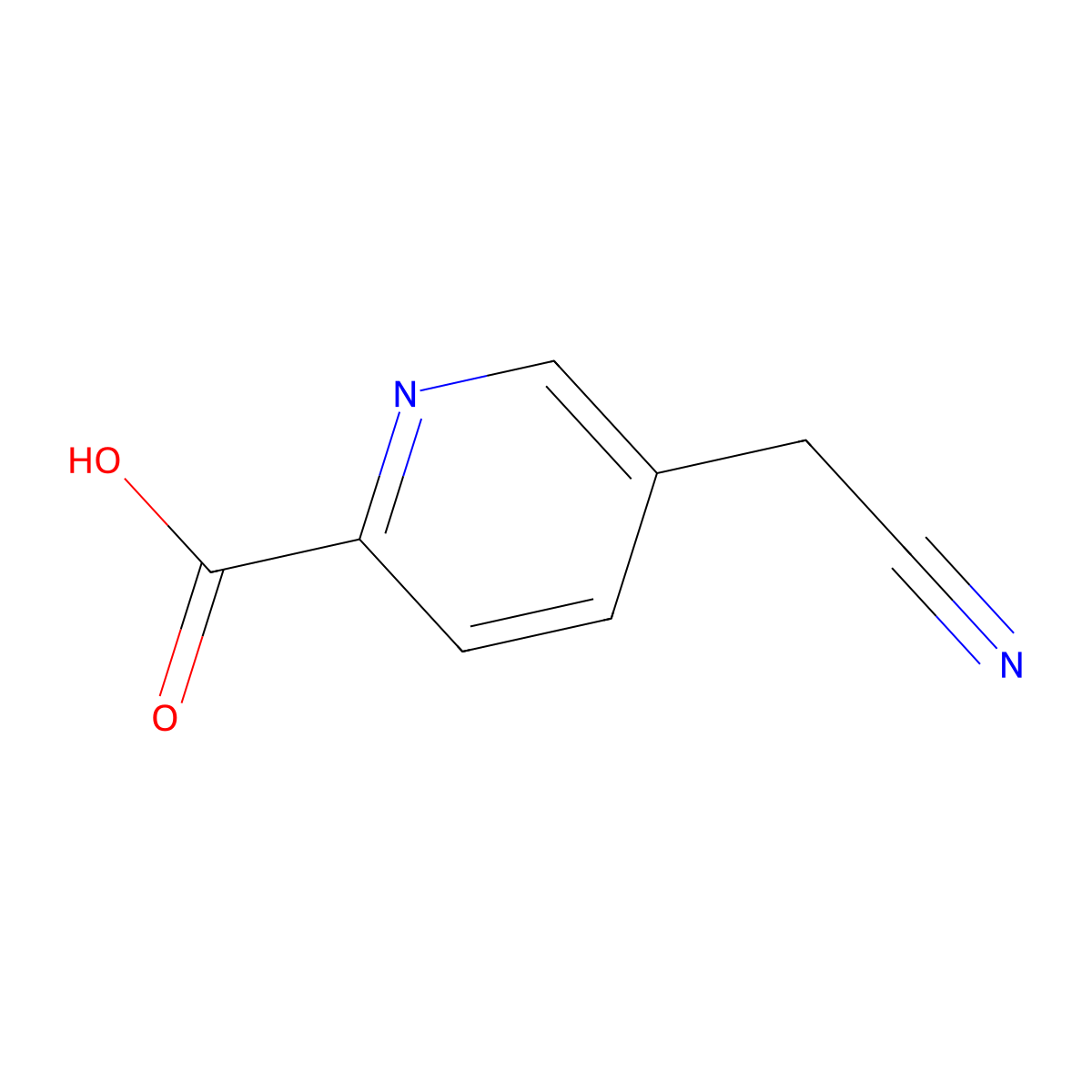 5-(Cyanomethyl)-2-pyridinecarboxylic acid molecular structure, CAS 1221791-92-9