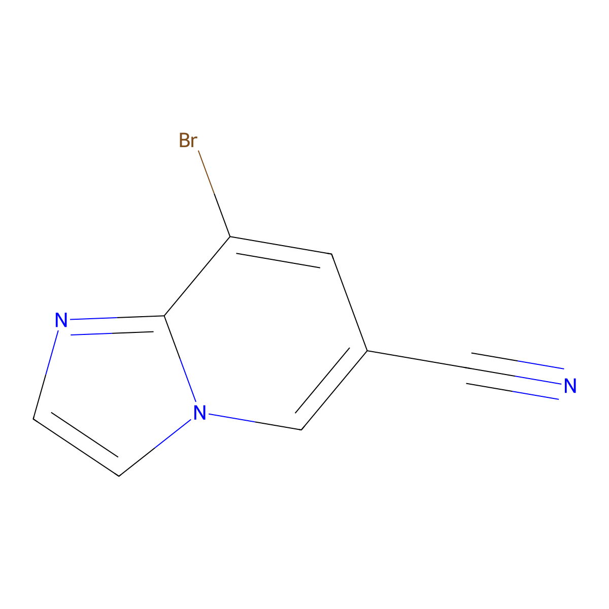 8-Bromoimidazo[1,2-a]pyridine-6-carbonitrile molecular structure, CAS 1221791-93-0