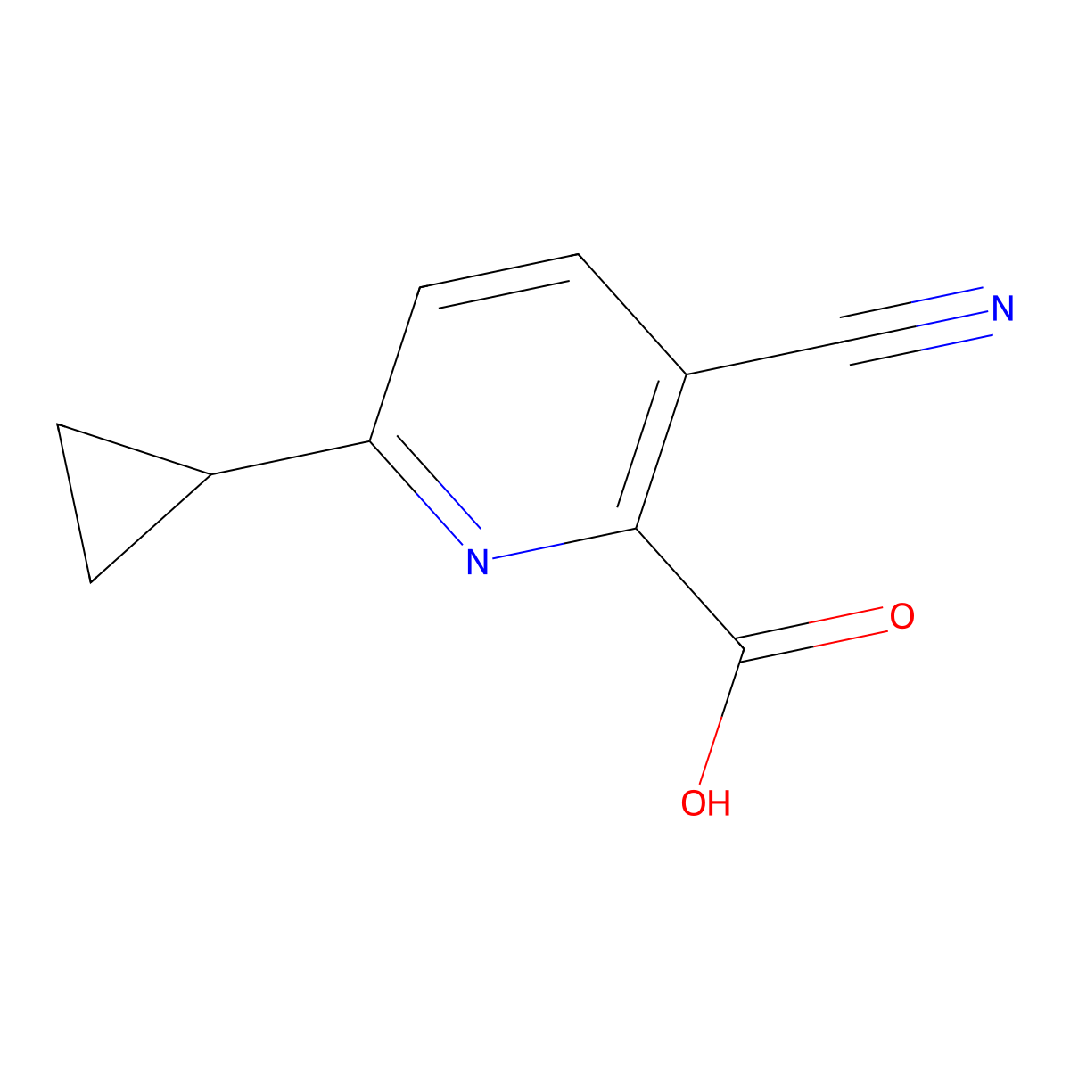 3-Cyano-6-cyclopropylpyridine-2-carboxylic acid molecular structure, CAS 1221791-98-5
