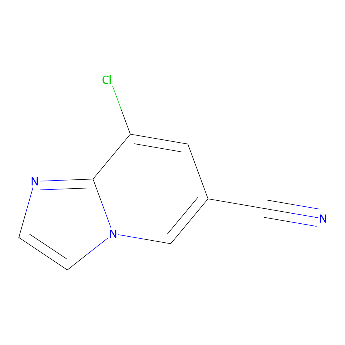 8-Chloroimidazo[1,2-a]pyridine-6-carbonitrile molecular structure, CAS 1221792-07-9