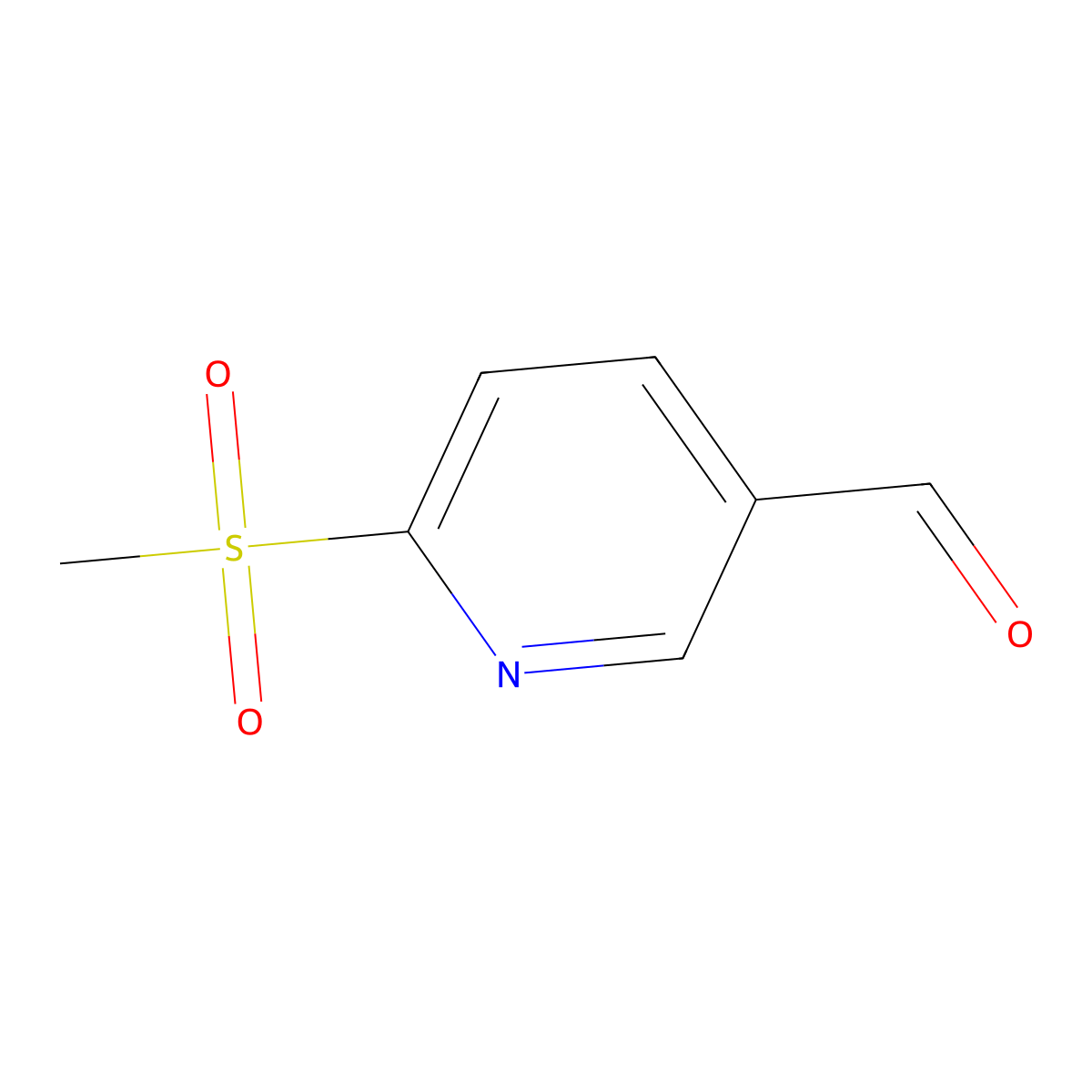6-(Methylsulfonyl)nicotinaldehyde molecular structure, CAS 1221792-08-0
