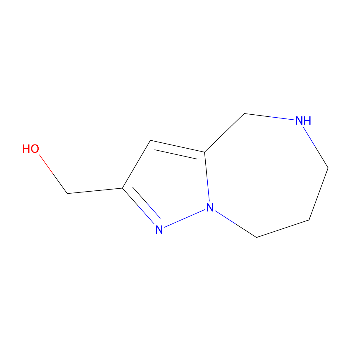 {4H,5H,6H,7H,8H-pyrazolo[1,5-a][1,4]diazepin-2-yl}methanol molecular structure, CAS 1221792-15-9