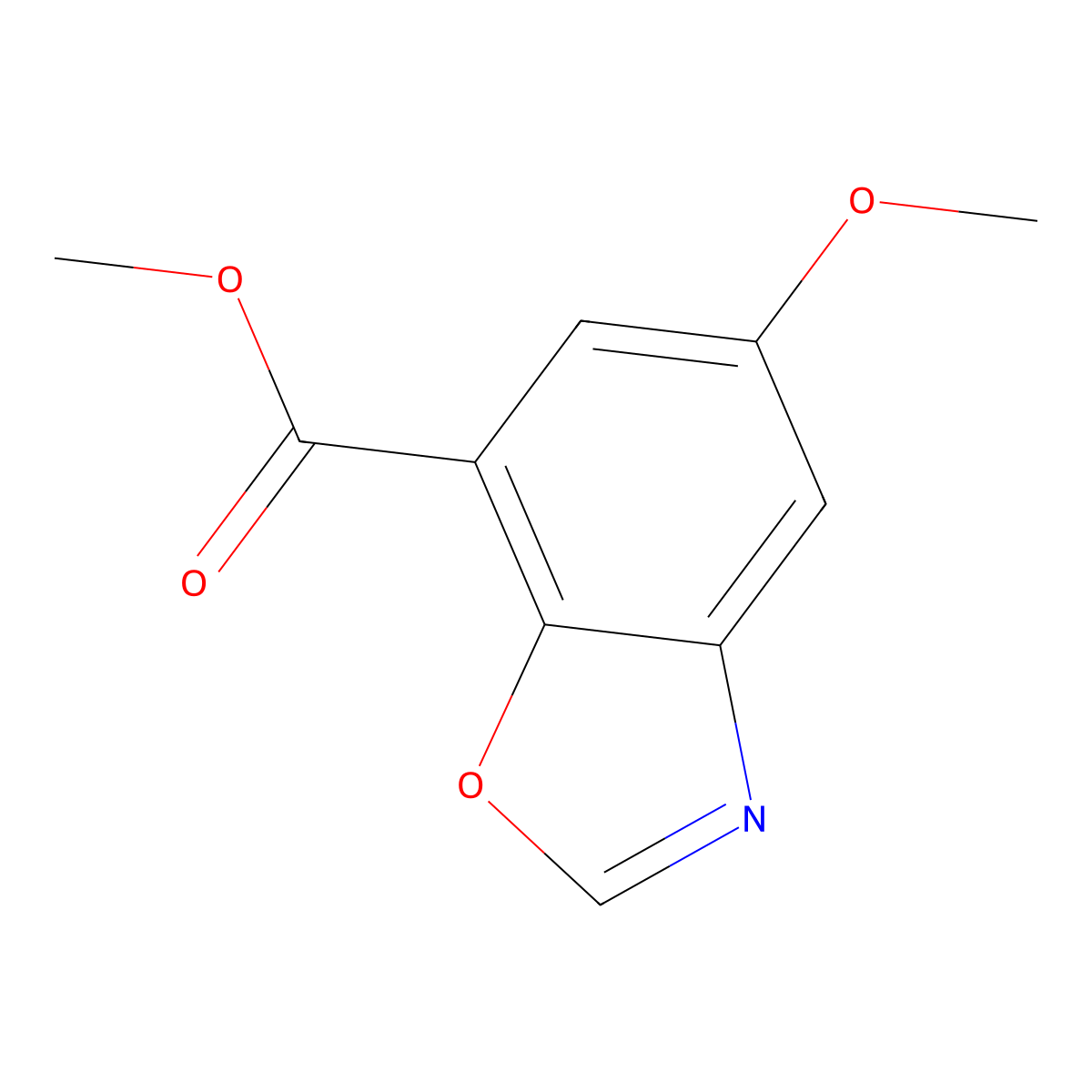 Methyl 5-methoxy-1,3-benzoxazole-7-carboxylate molecular structure, CAS 1221792-16-0