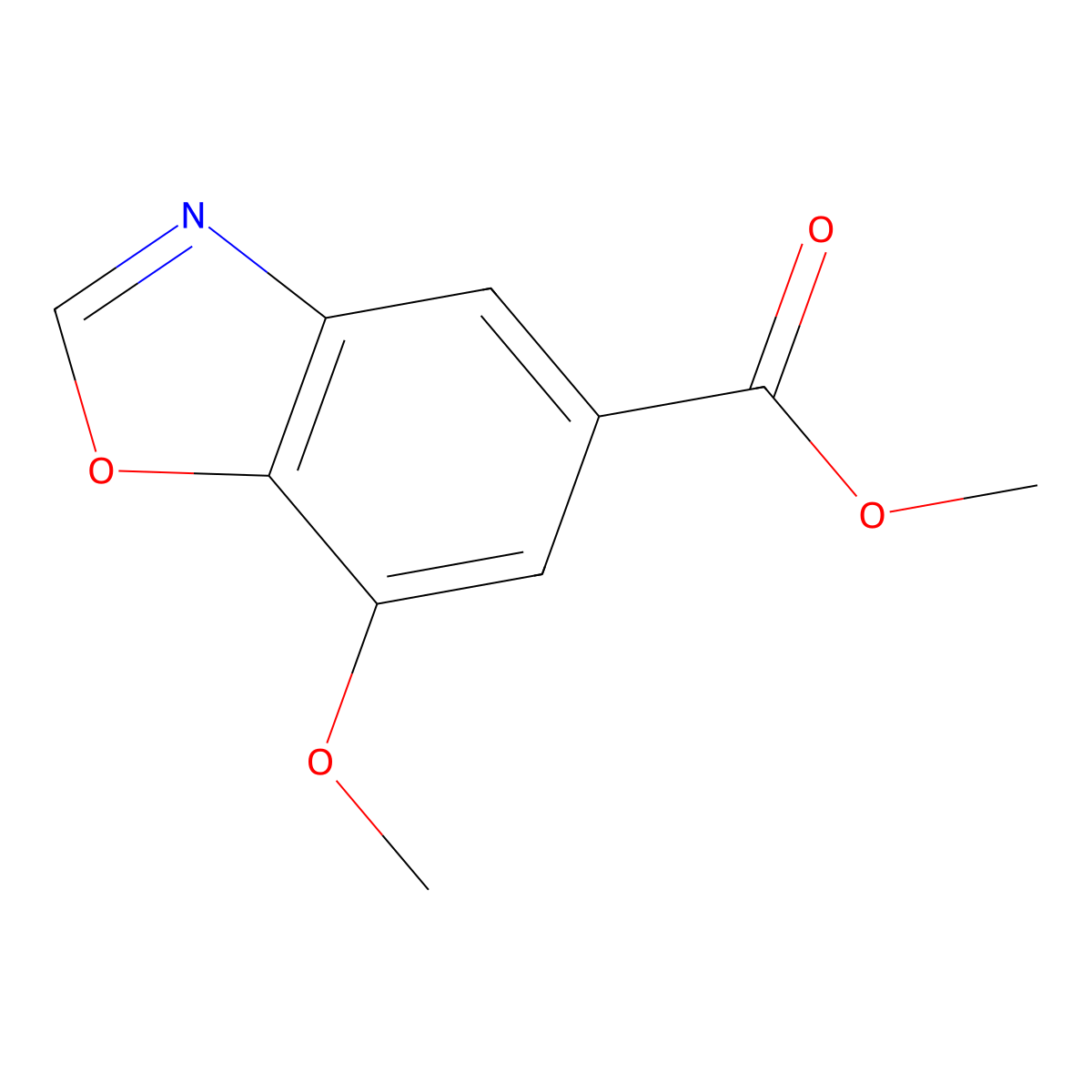 Methyl 7-methoxy-1,3-benzoxazole-5-carboxylate molecular structure, CAS 1221792-20-6