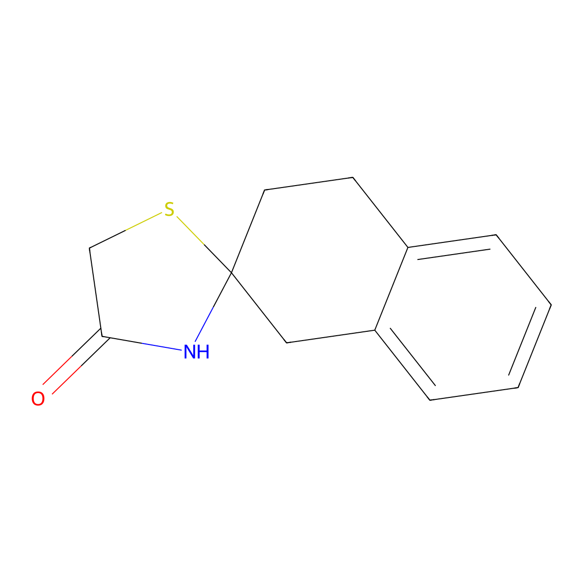 3,4-dihydro-1H-spiro[naphthalene-2,2'-[1,3]thiazolidine]-4'-one molecular structure, CAS 1221792-37-5