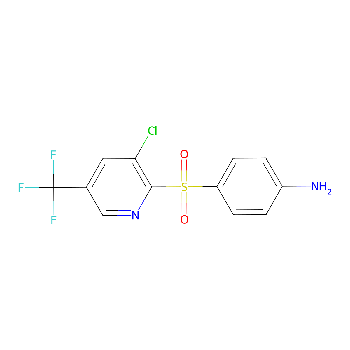 4-((3-Chloro-5-(trifluoromethyl)pyridin-2-yl)sulfonyl)aniline molecular structure, CAS 1221792-42-2