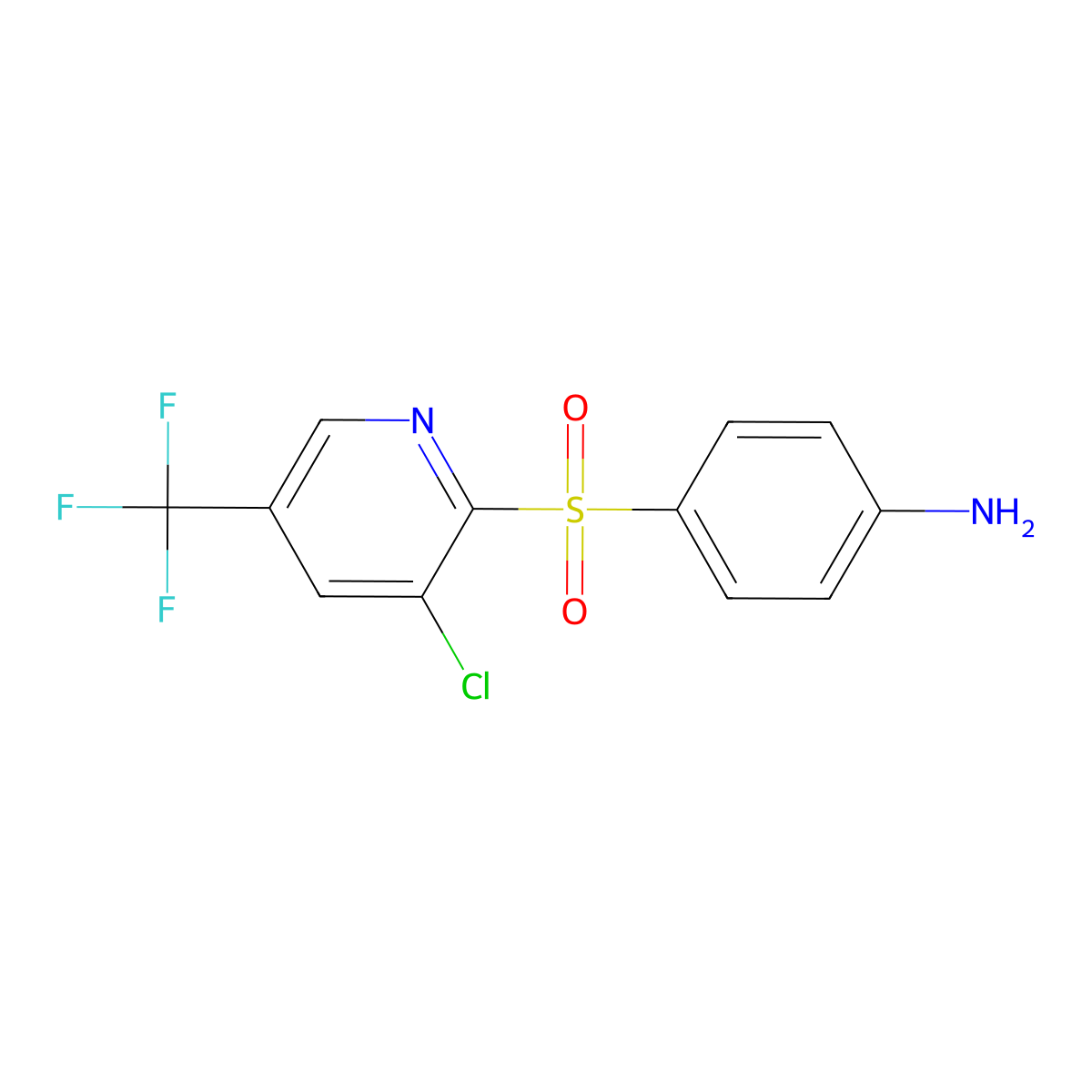 4-((3-Chloro-5-(trifluoromethyl)pyridin-2-yl)sulfonyl)aniline molecular structure, CAS 1221792-42-2