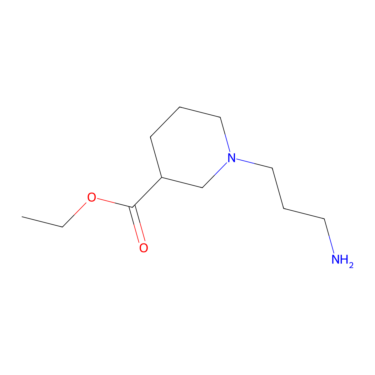 Ethyl 1-(3-aminopropyl)piperidine-3-carboxylate molecular structure, CAS 1221792-43-3