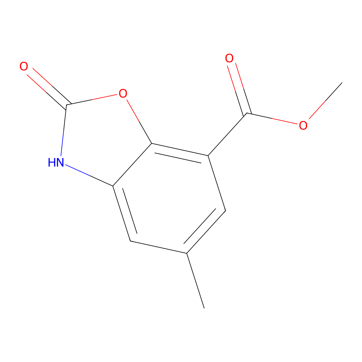 Methyl 5-methyl-2-oxo-2,3-dihydro-1,3-benzoxazole-7-carboxylate molecular structure, CAS 1221792-45-5