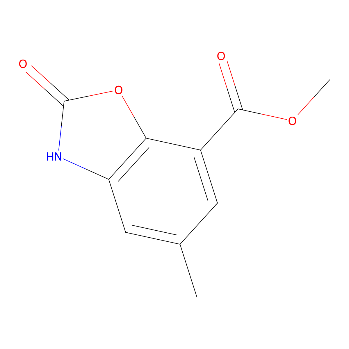 Methyl 5-methyl-2-oxo-2,3-dihydro-1,3-benzoxazole-7-carboxylate molecular structure, CAS 1221792-45-5