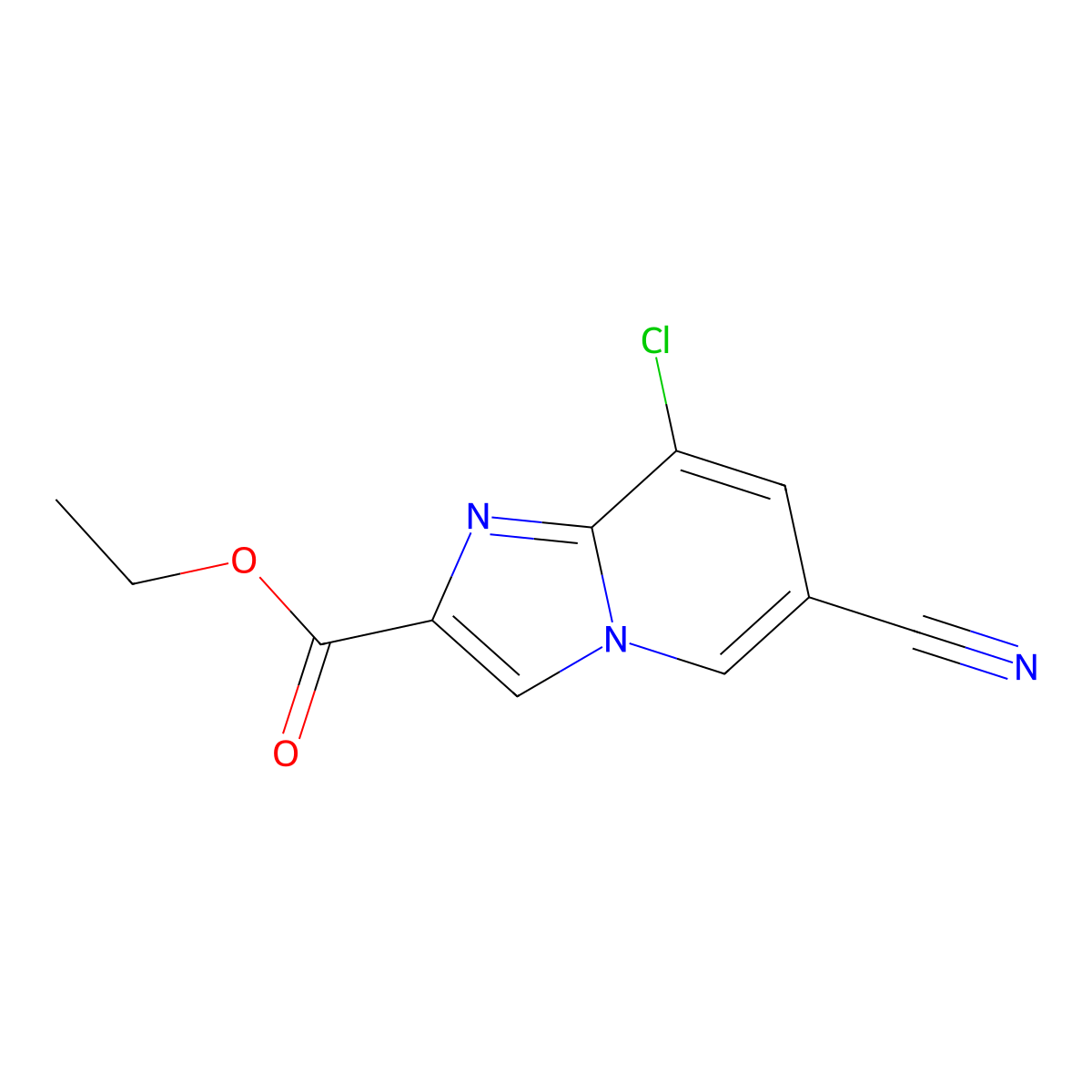 Ethyl 8-chloro-6-cyanoimidazo[1,2-a]pyridine-2-carboxylate molecular structure, CAS 1221792-50-2
