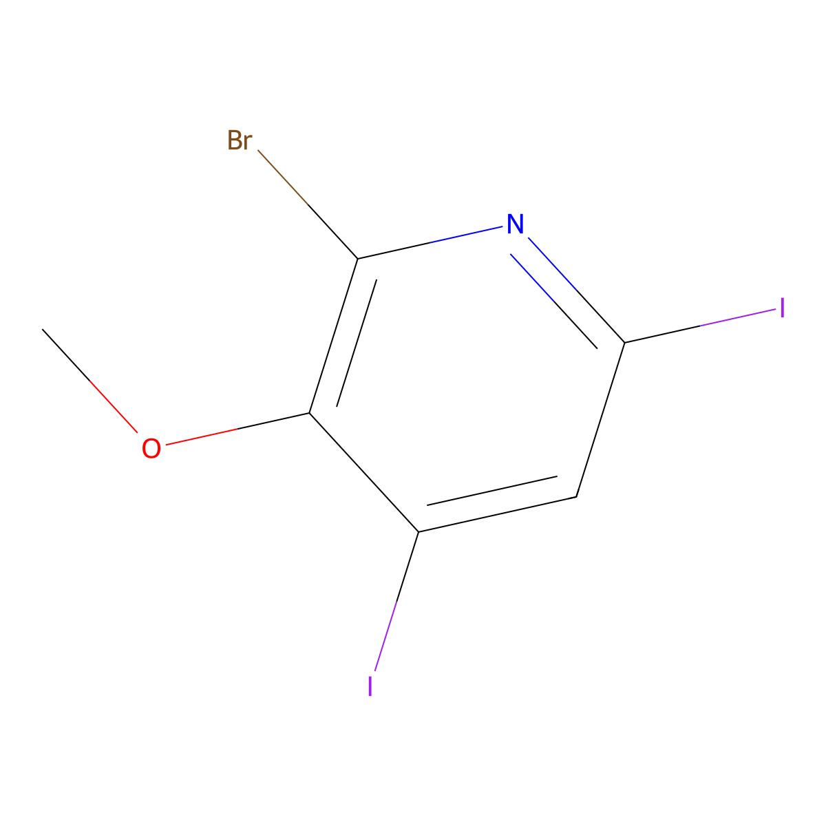 2-Bromo-4,6-diiodo-3-methoxypyridine molecular structure, CAS 1221792-52-4