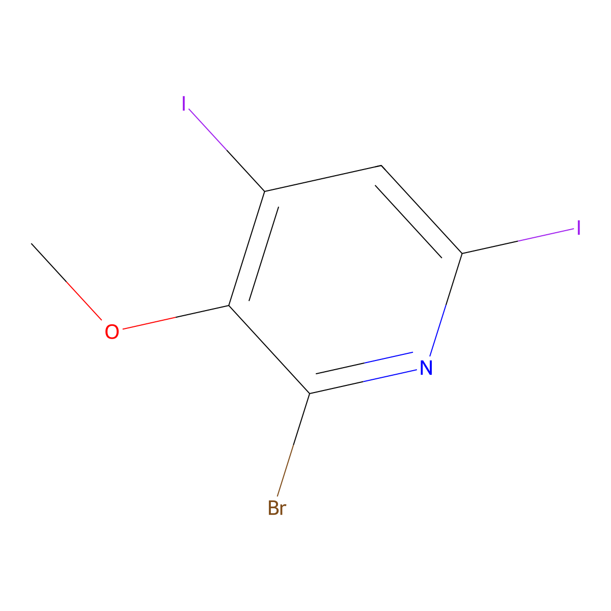 2-Bromo-4,6-diiodo-3-methoxypyridine molecular structure, CAS 1221792-52-4