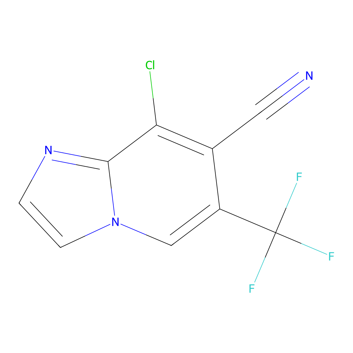 8-Chloro-6-(trifluoromethyl)imidazo[1,2-a]pyridine-7-carbonitrile molecular structure, CAS 1221792-55-7