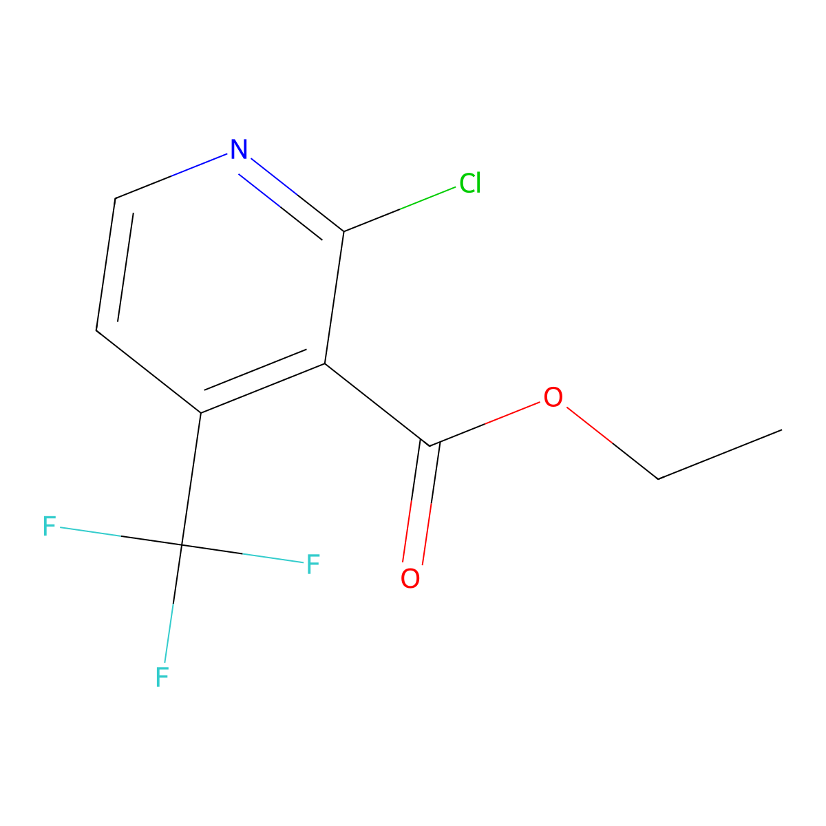 Ethyl 2-chloro-4-(trifluoromethyl)nicotinate molecular structure, CAS 1221792-56-8