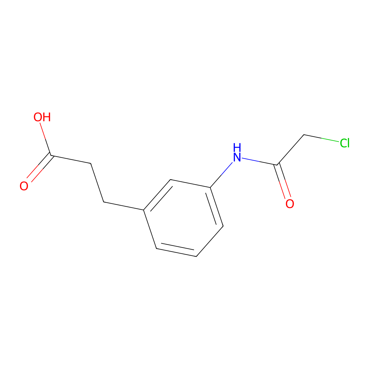 3-(3-(2-Chloroacetamido)phenyl)propanoic acid molecular structure, CAS 1221792-58-0
