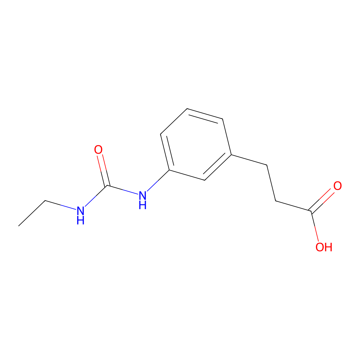 3-(3-[(Ethylamino)carbonyl]aminophenyl)propanoic acid molecular structure, CAS 1221792-59-1