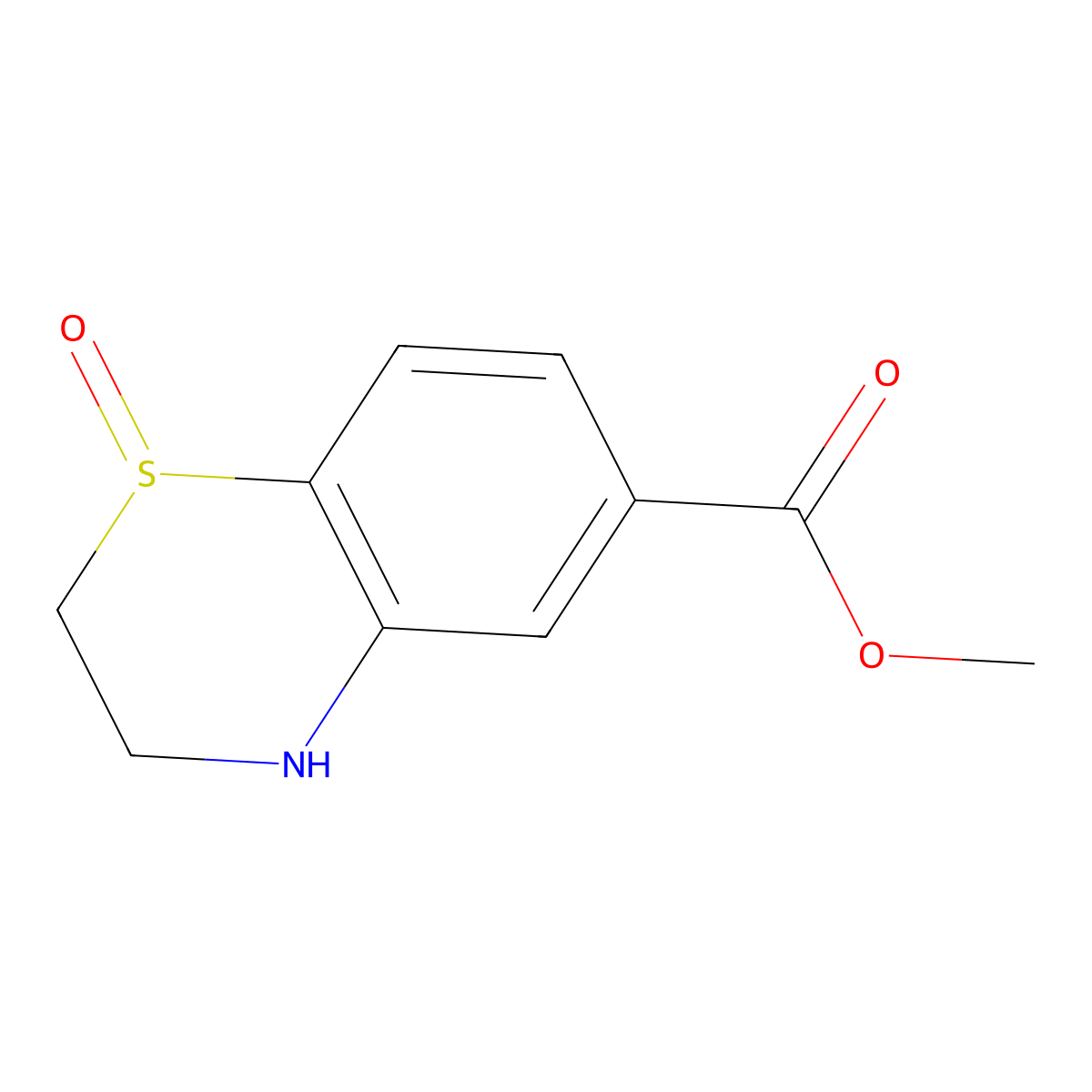 Methyl 1-oxo-1,2,3,4-tetrahydro-1lambda~4~,4-benzothiazine-6-carboxylate molecular structure, CAS 1221792-60-4