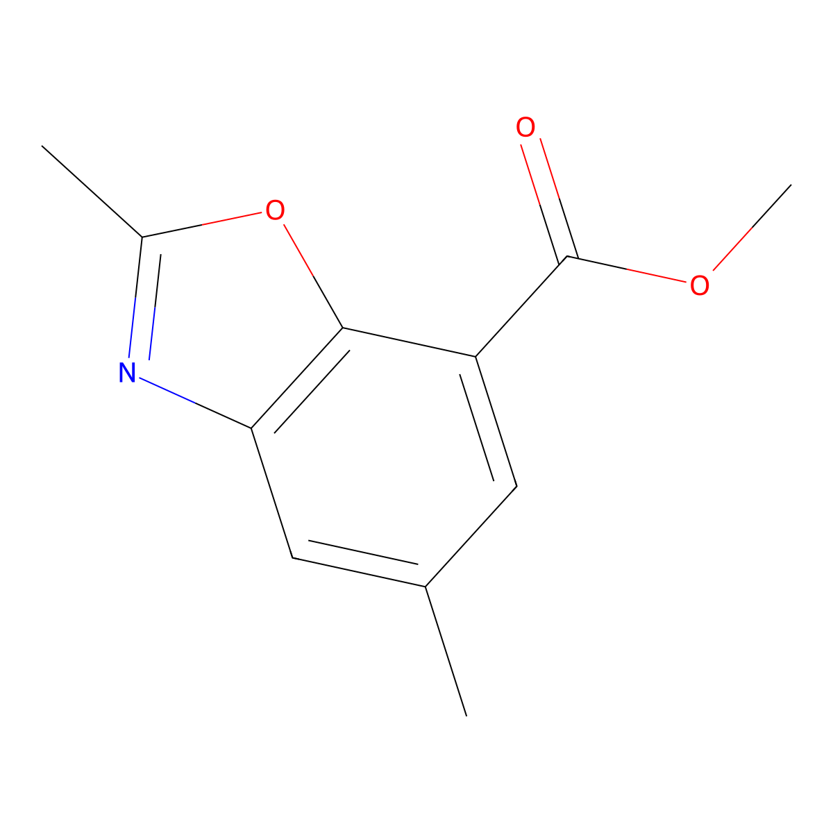 Methyl 2,5-dimethyl-1,3-benzoxazole-7-carboxylate molecular structure, CAS 1221792-61-5