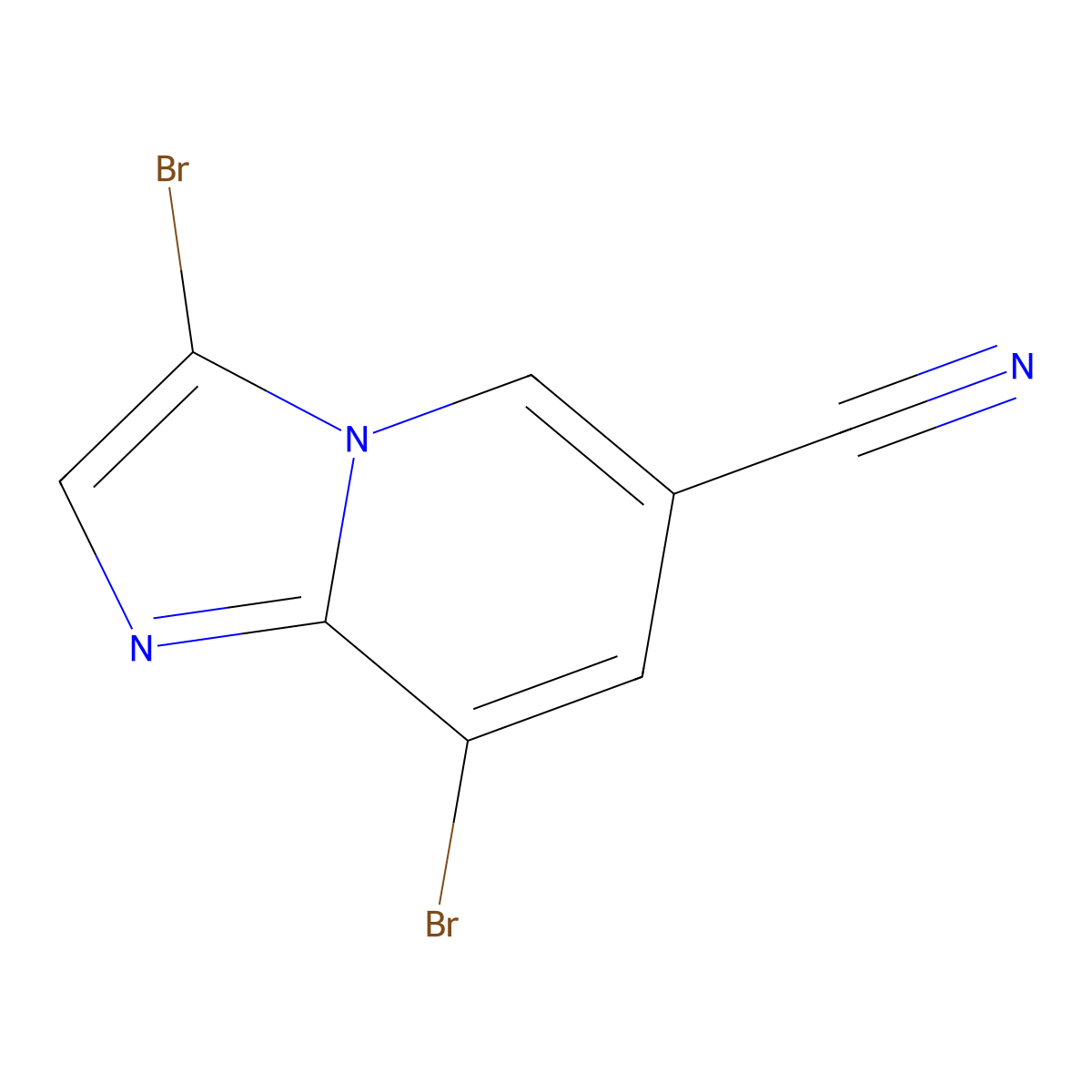 3,8-Dibromoimidazo[1,2-a]pyridine-6-carbonitrile molecular structure, CAS 1221792-63-7