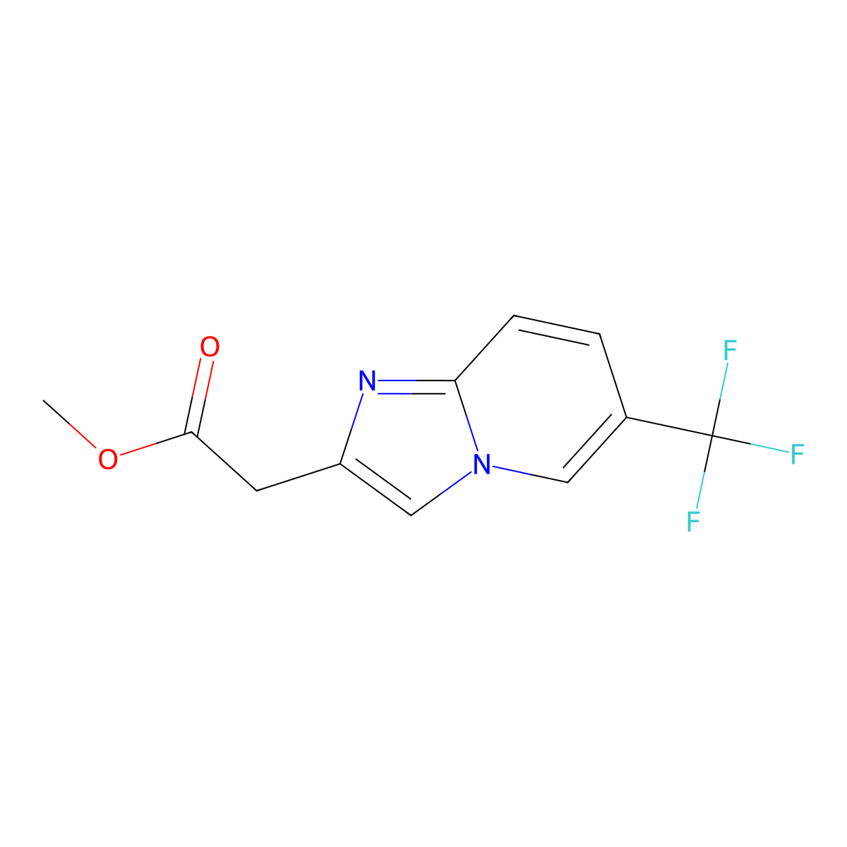 Methyl 2-[6-(trifluoromethyl)imidazo[1,2-a]pyridin-2-yl]acetate molecular structure, CAS 1221792-68-2