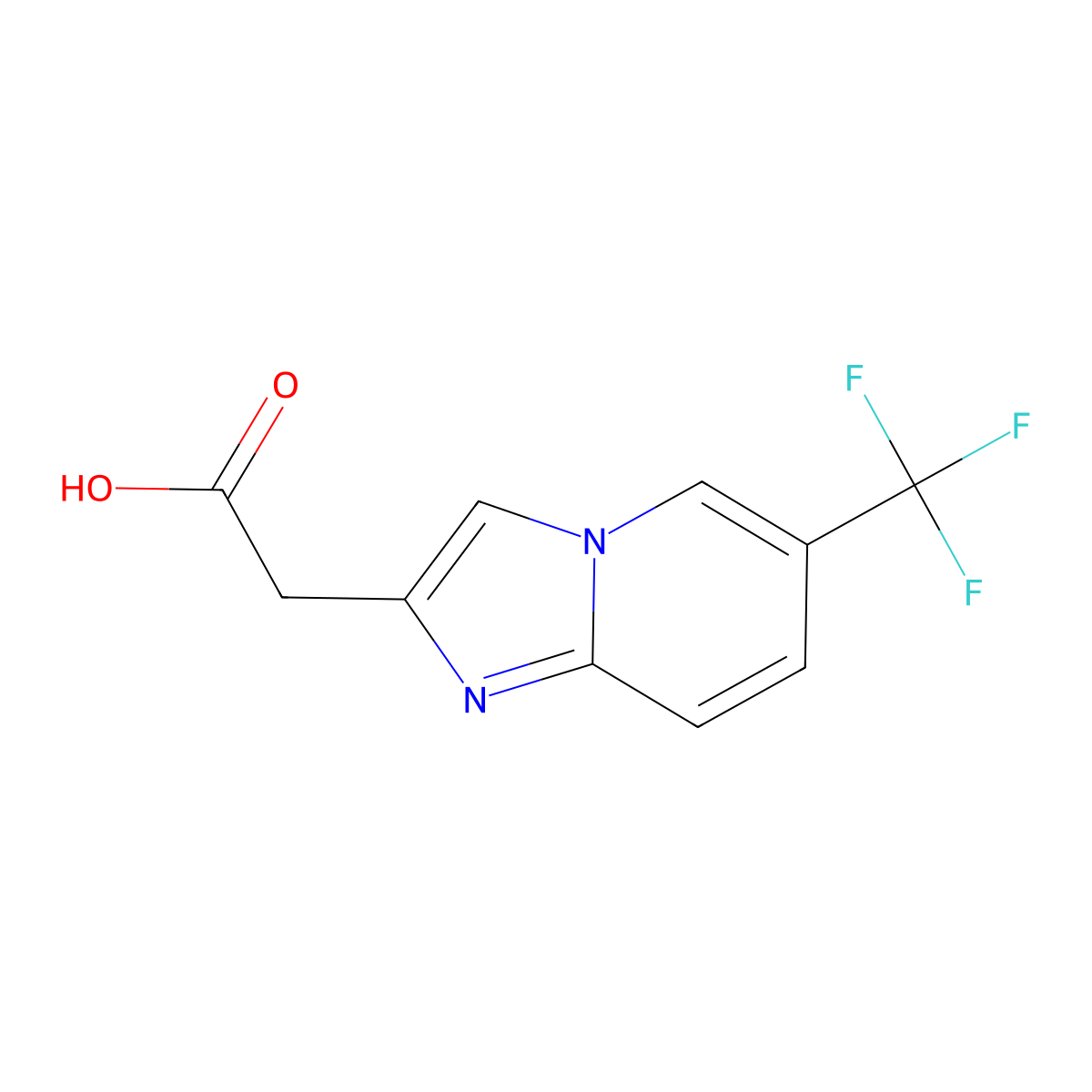 2-[6-(Trifluoromethyl)imidazo[1,2-a]pyridin-2-yl]acetic acid molecular structure, CAS 1221792-70-6
