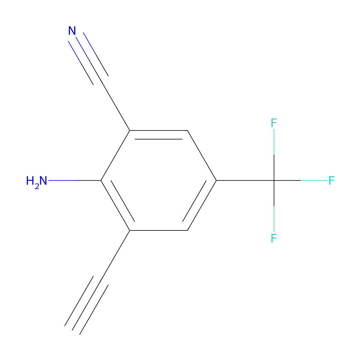 2-Amino-3-ethynyl-5-(trifluoromethyl)benzonitrile molecular structure, CAS 1221792-72-8