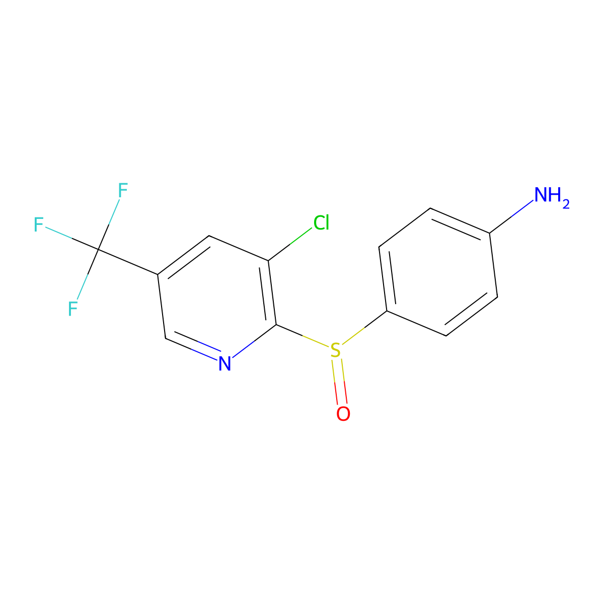 4-((3-Chloro-5-(trifluoromethyl)pyridin-2-yl)sulfinyl)aniline molecular structure, CAS 1221792-80-8