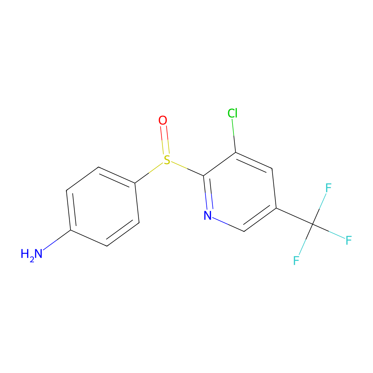 4-((3-Chloro-5-(trifluoromethyl)pyridin-2-yl)sulfinyl)aniline molecular structure, CAS 1221792-80-8