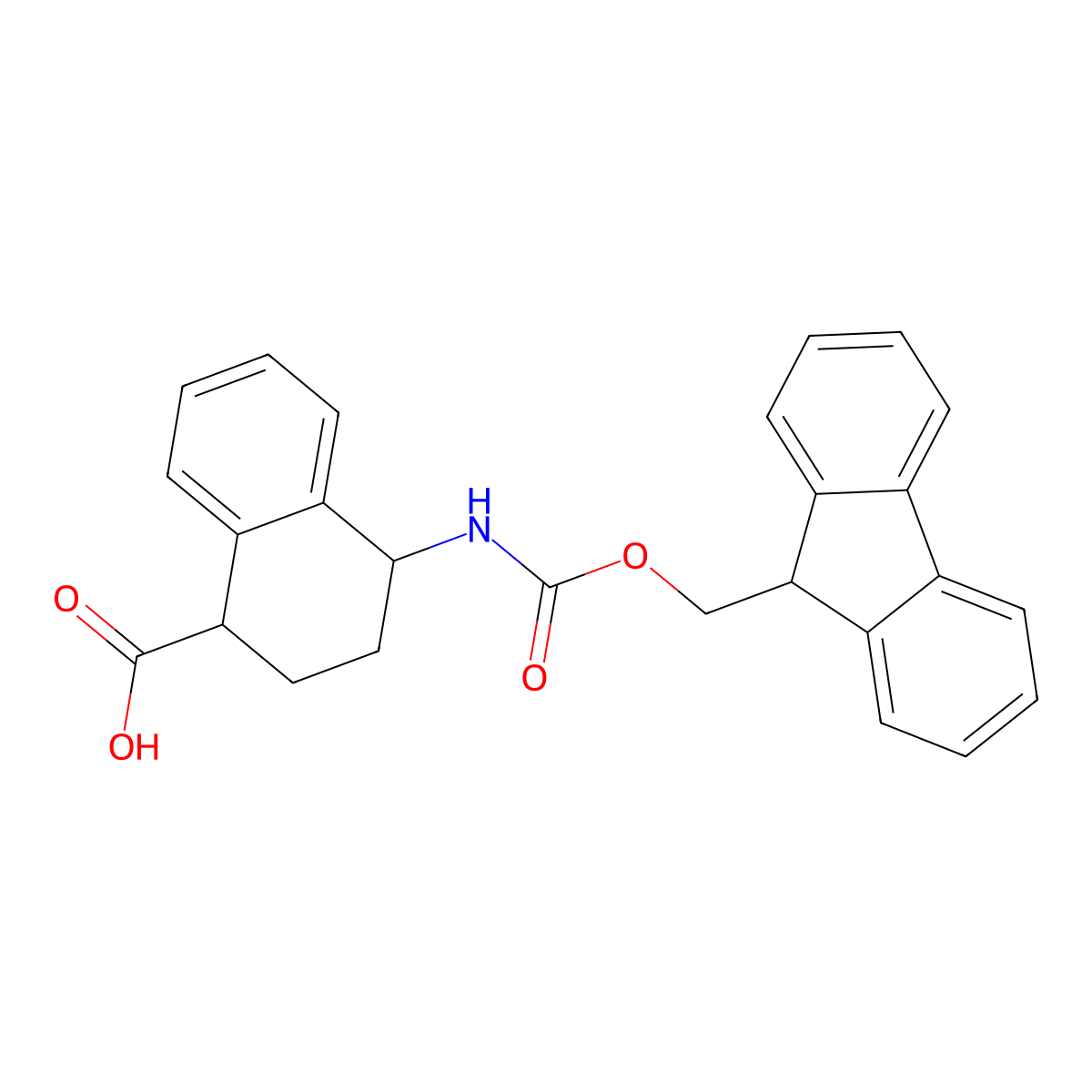 N-(9-Fluorenylmethoxycarbonyl)-1,2,3,4-tetrahydro-1-naphthylamine-4-carboxylic acid molecular structure, CAS 1221792-81-9