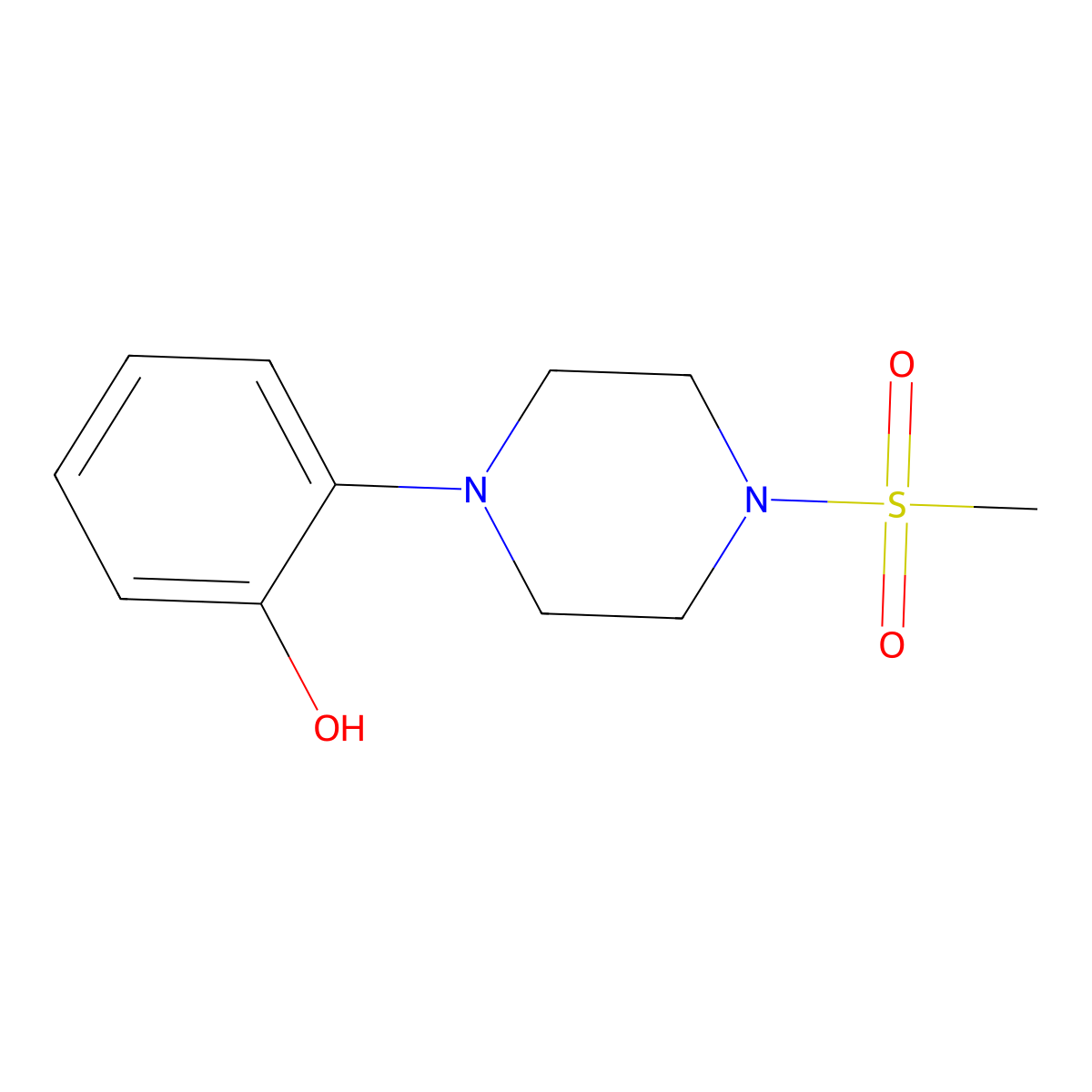 1-(2-Hydroxyphenyl)piperazin-4-methylsulfonamide molecular structure, CAS 1221792-82-0