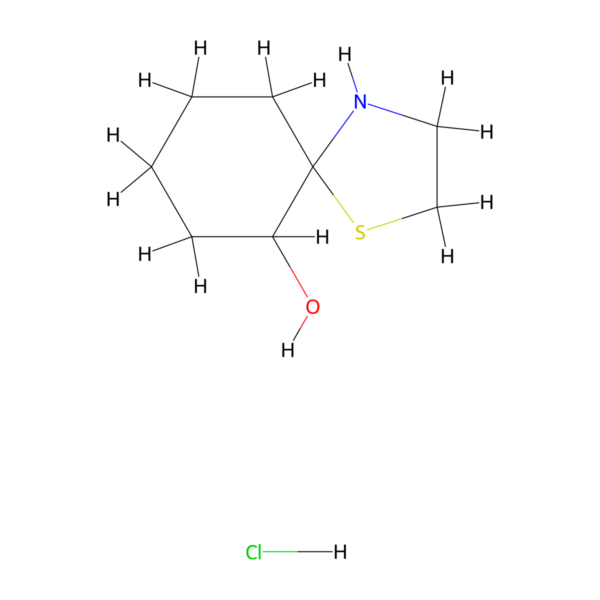 1-Thia-4-azaspiro[4.5]decan-6-ol hydrochloride molecular structure, CAS 1221792-86-4