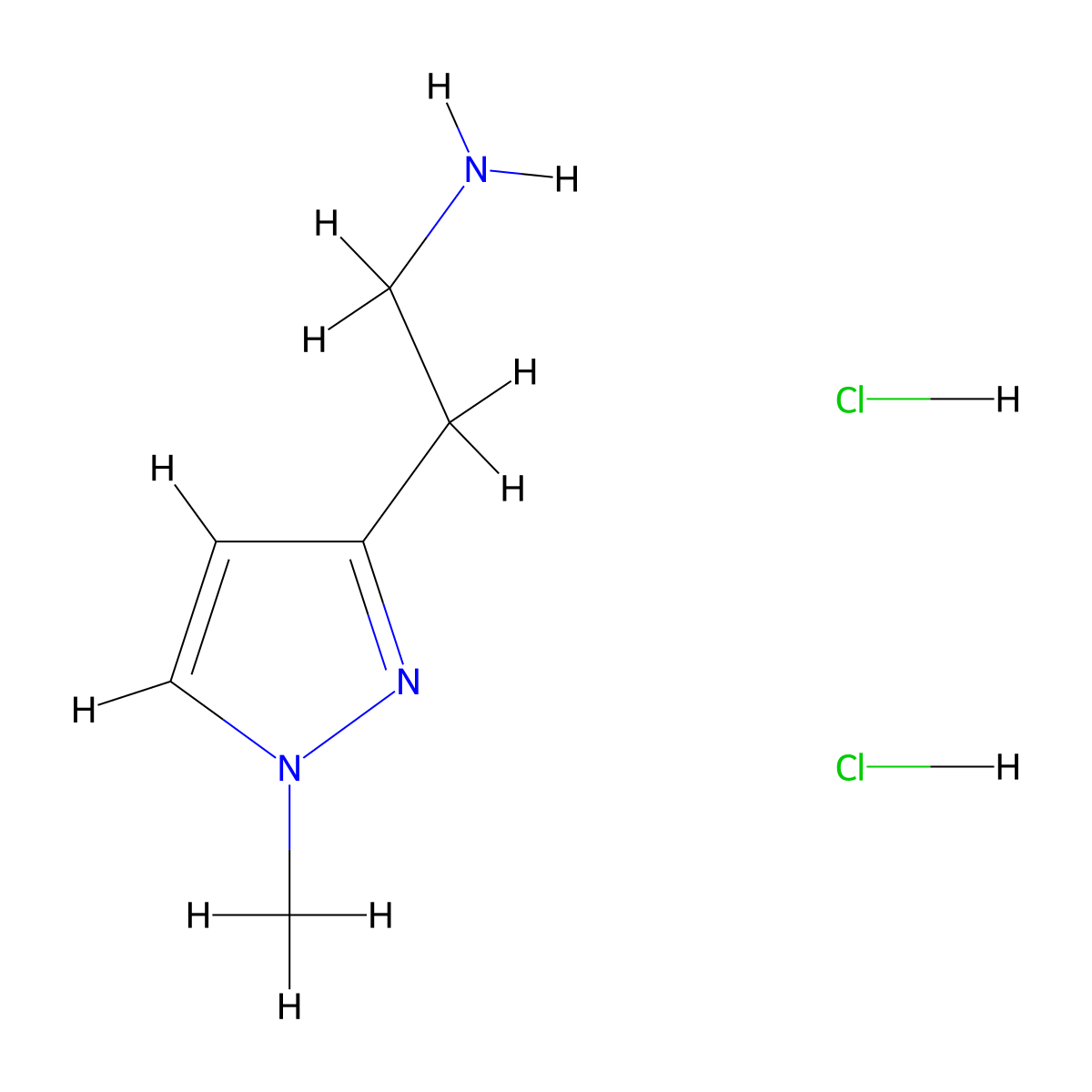 3-Aminoethyl-1-methylpyrazole dihydrochloride molecular structure, CAS 1221792-88-6
