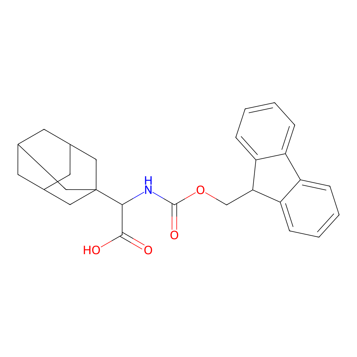 (S)-Fmoc-1-adamantyl-glycine molecular structure, CAS 1221793-29-8