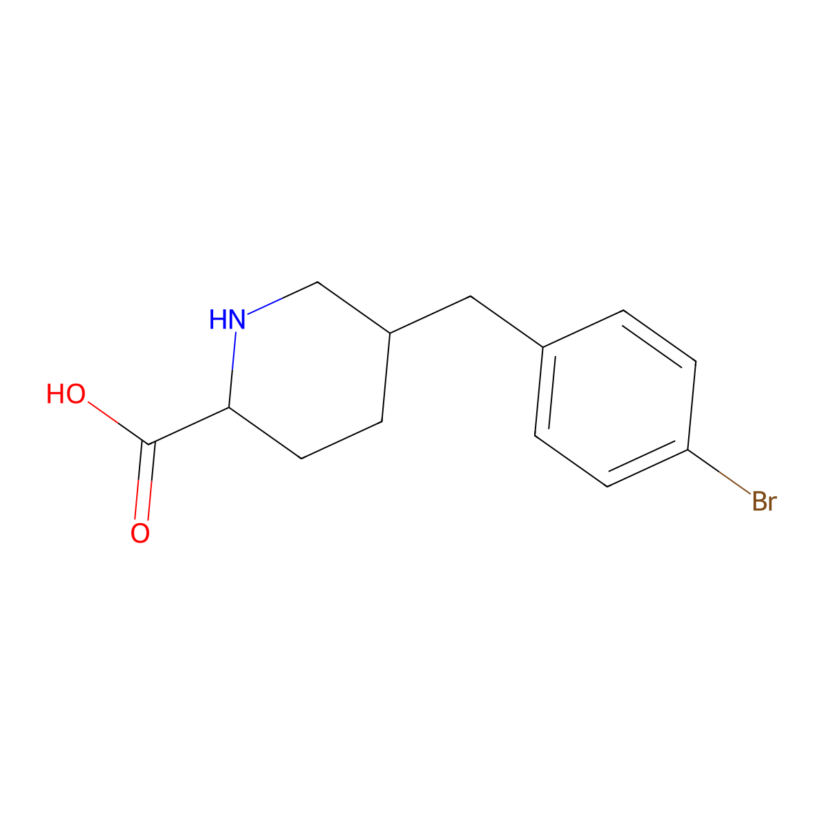 5-[(4-Bromophenyl)methyl]piperidine-2-carboxylic acid molecular structure, CAS 1221793-32-3