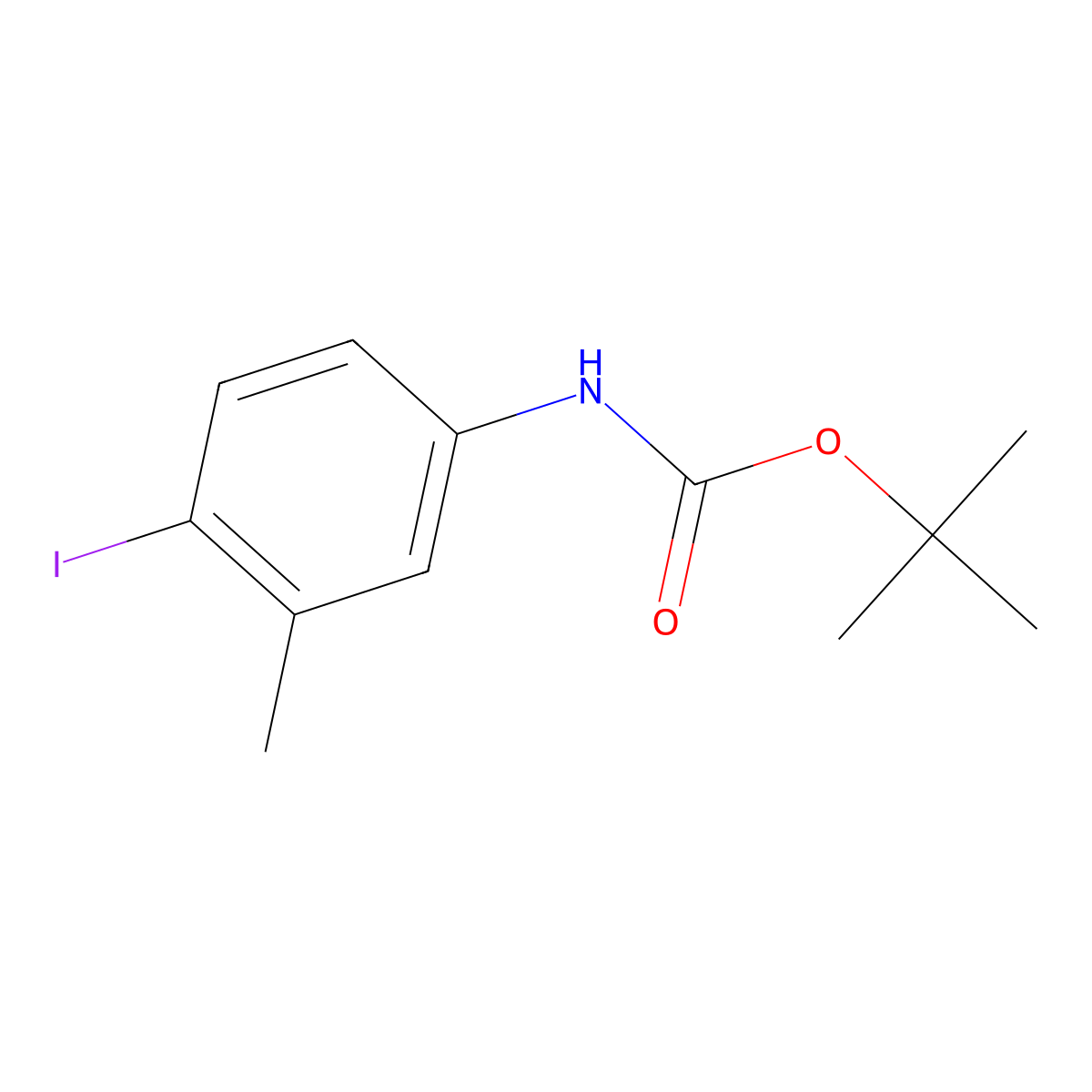 tert-Butyl (4-iodo-3-methylphenyl)carbamate molecular structure, CAS 1221793-58-3