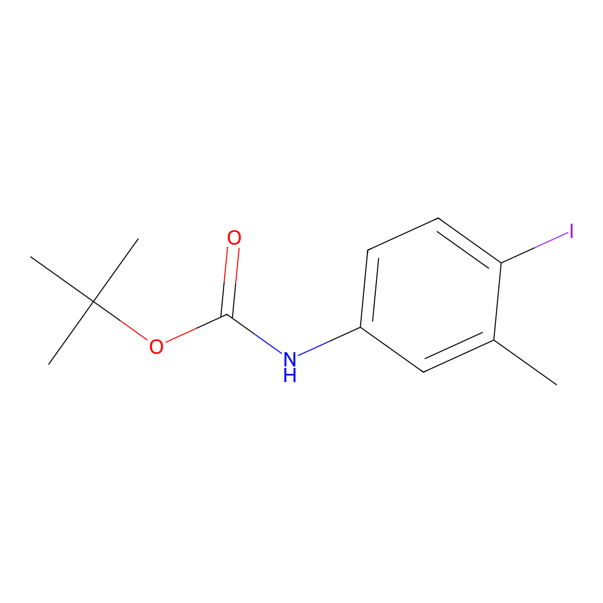 tert-Butyl (4-iodo-3-methylphenyl)carbamate molecular structure, CAS 1221793-58-3