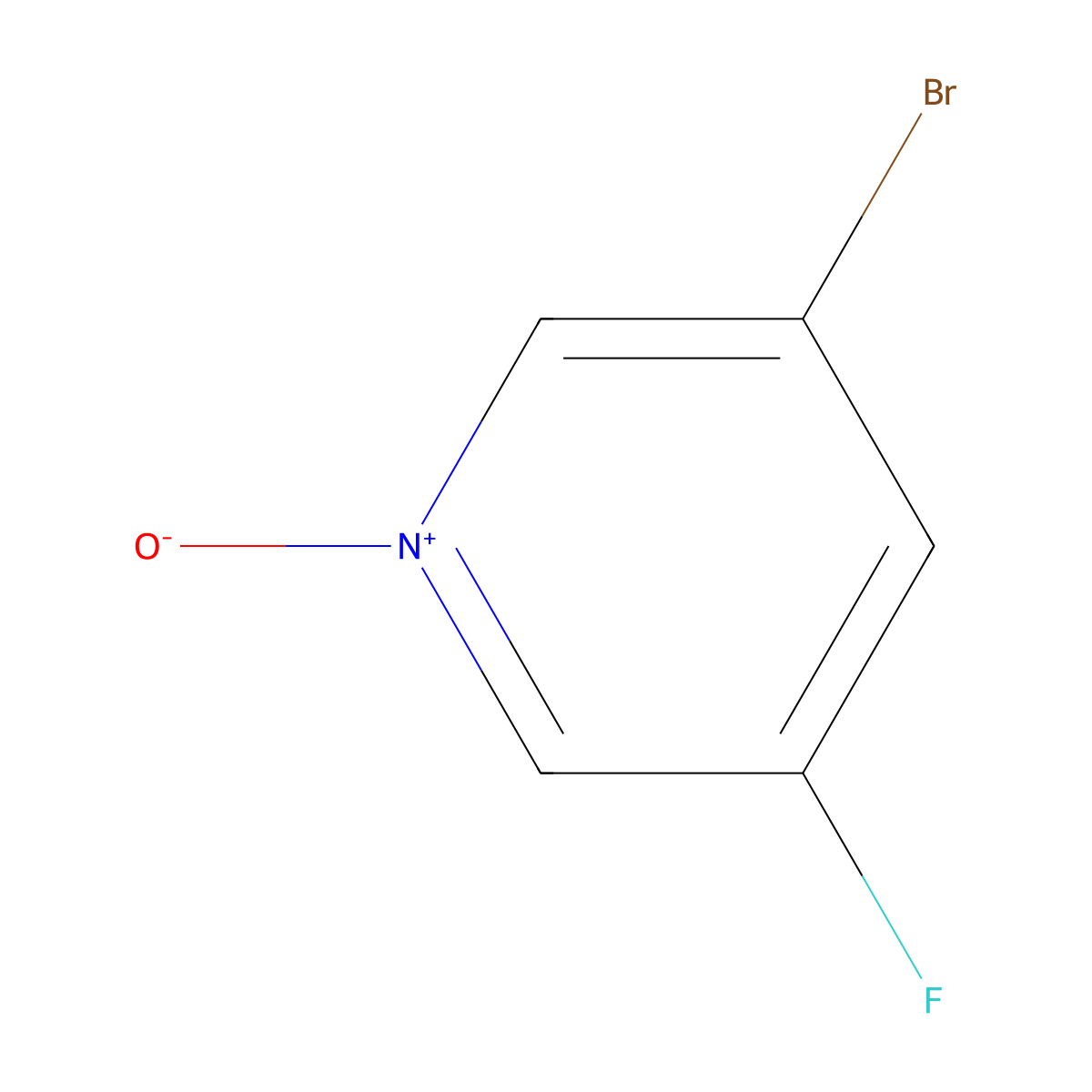 3-Bromo-5-fluoropyridine 1-oxide molecular structure, CAS 1221793-60-7