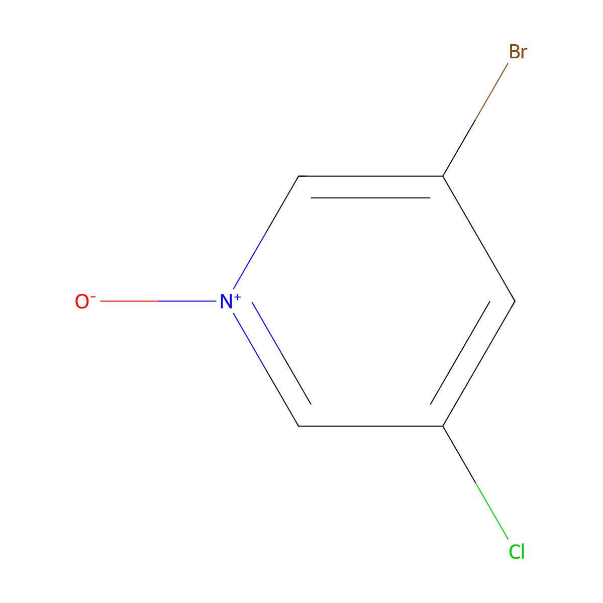3-Bromo-5-chloropyridine 1-oxide molecular structure, CAS 1221793-62-9