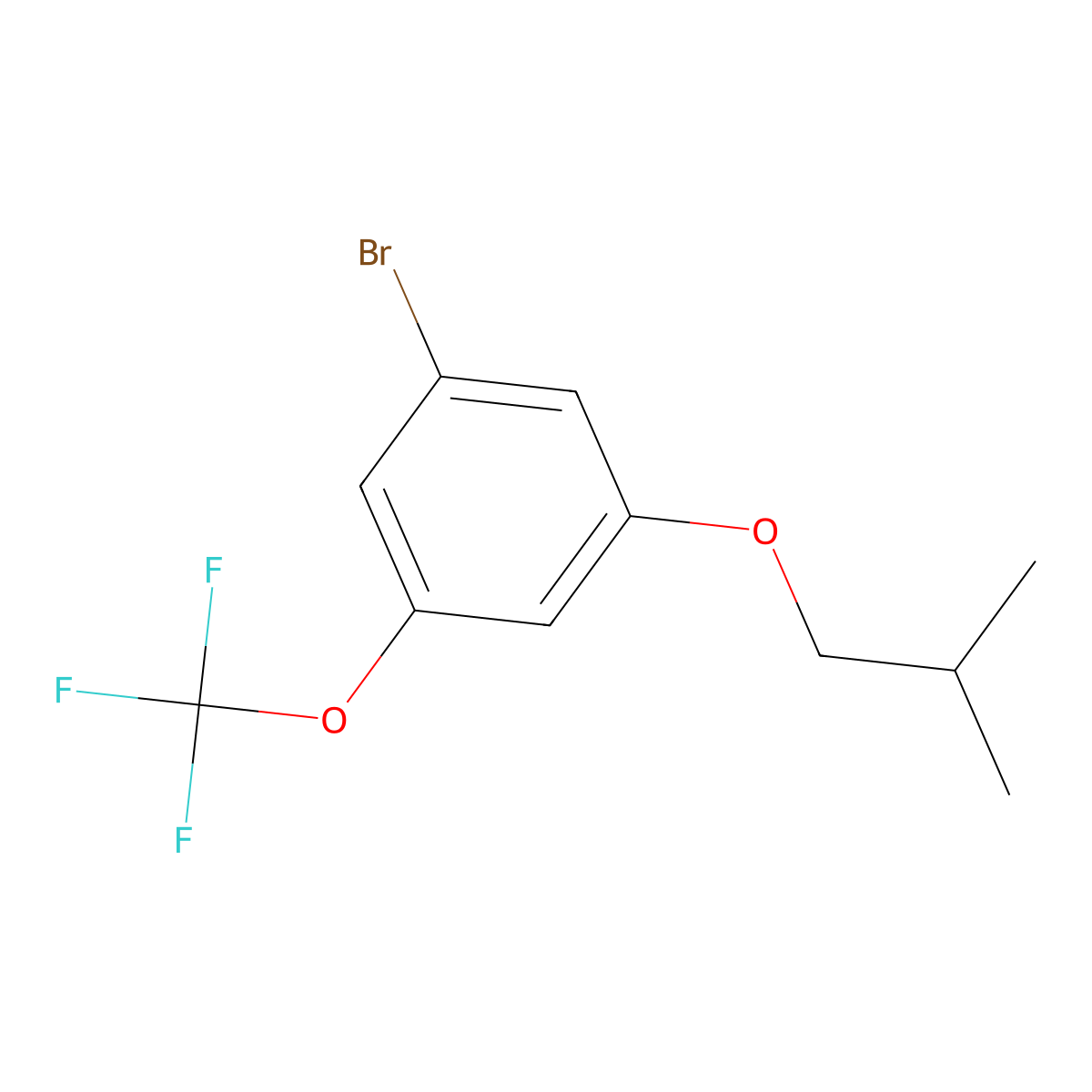 1-Bromo-3-isobutoxy-5-(trifluoromethoxy)benzene molecular structure, CAS 1221793-64-1