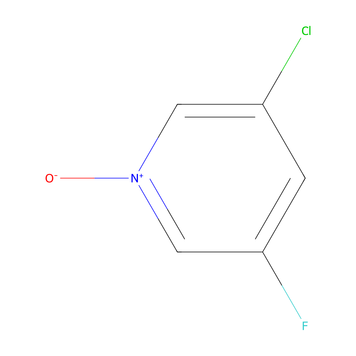 3-Chloro-5-fluoropyridine 1-oxide molecular structure, CAS 1221793-68-5