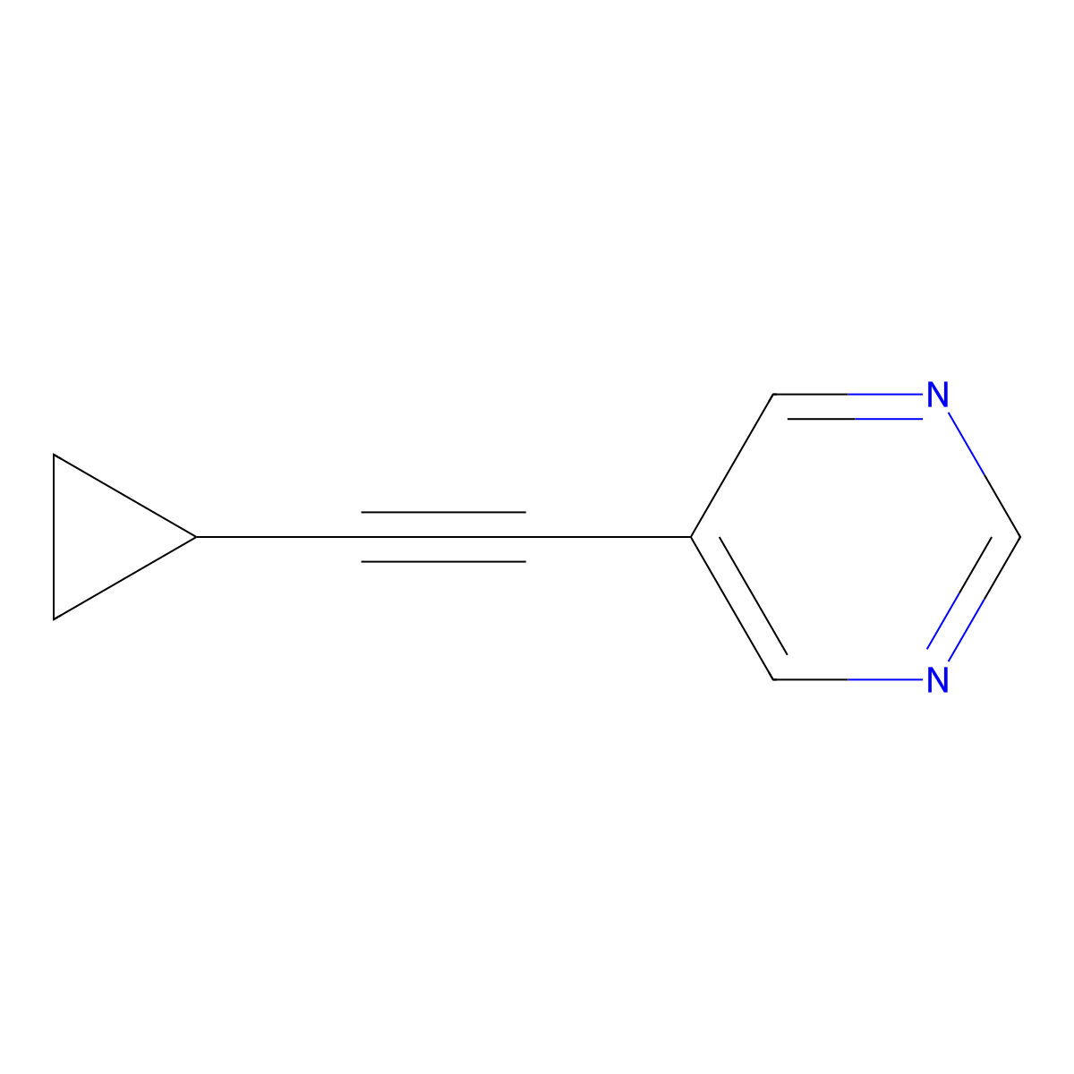 5-(2-Cyclopropylethynyl)pyrimidine molecular structure, CAS 1221793-77-6