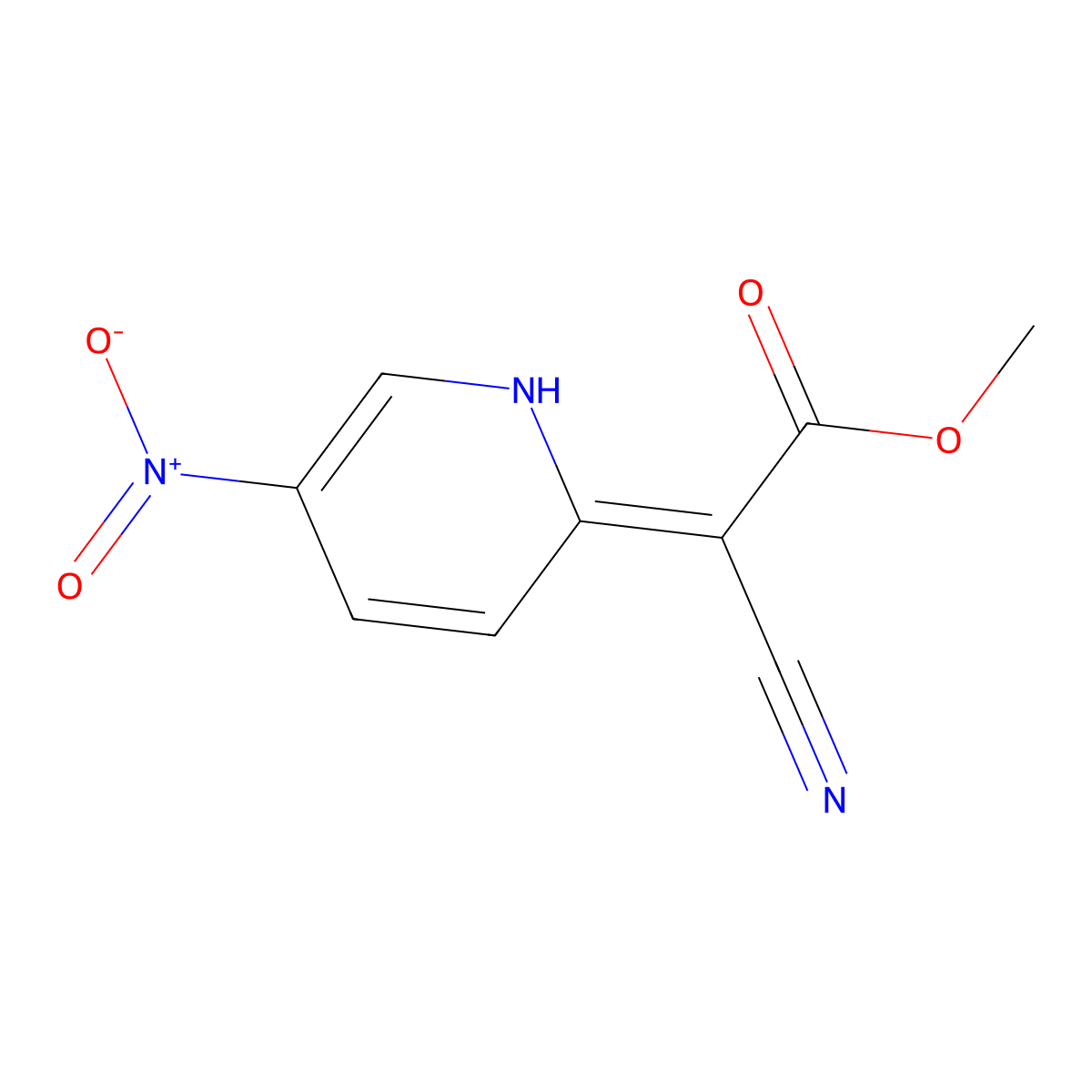 (Z)-Methyl 2-cyano-2-(5-nitropyridin-2(1H)-ylidene)acetate molecular structure, CAS 1221794-83-7