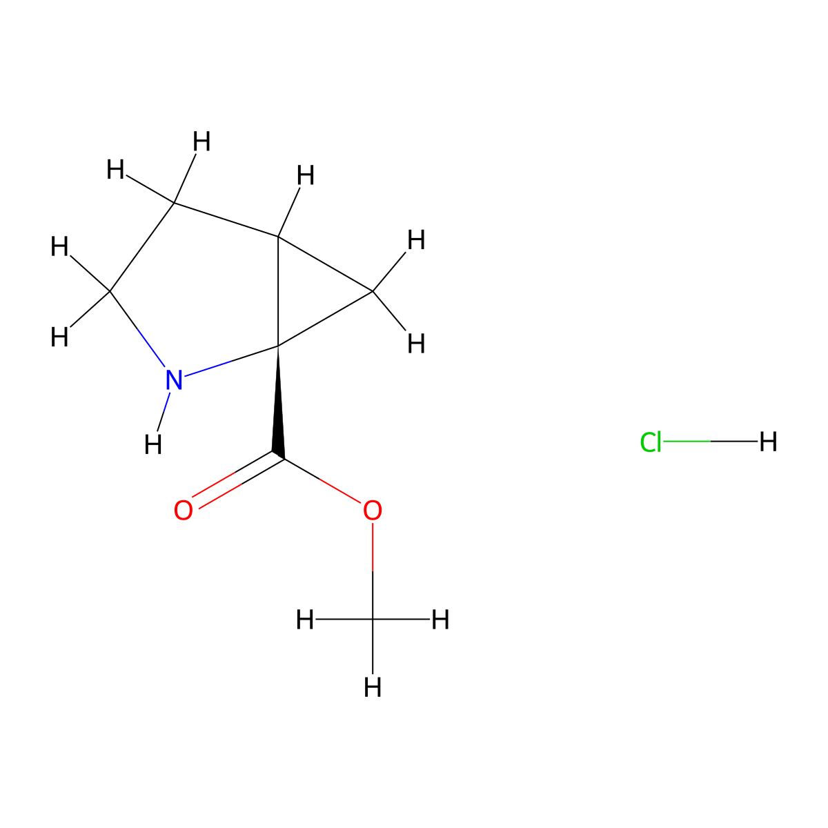 Methyl (1S)-2-azabicyclo[3.1.0]hexane-1-carboxylate hydrochloride molecular structure, CAS 1221795-91-0