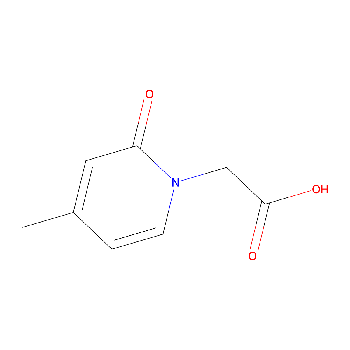 2-(4-Methyl-2-oxo-1,2-dihydropyridin-1-yl)acetic acid molecular structure, CAS 122180-16-9